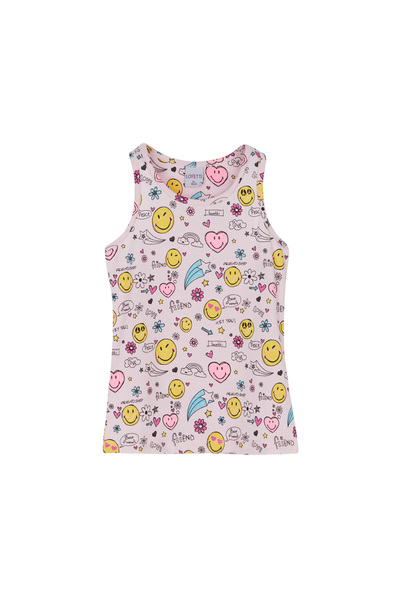LOVETTI Friendly Smiles Girl's Patterned Sleeveless T-Shirt