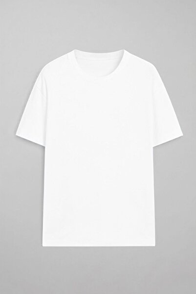 gothamvibes Erkek Kısa Kollu Basic Beyaz T-Shirt