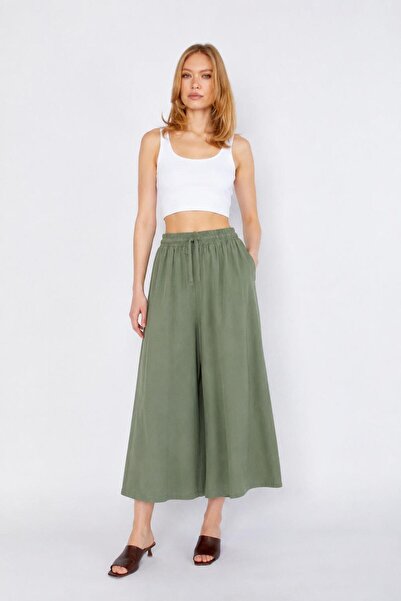 TENA Women's Çağla 5579 Elastic Waist Tie-Up Loose Cut Casual Pants