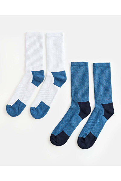 REDTAG Men Assorted Crew Half Terry Socks Set (Pack Of 2)