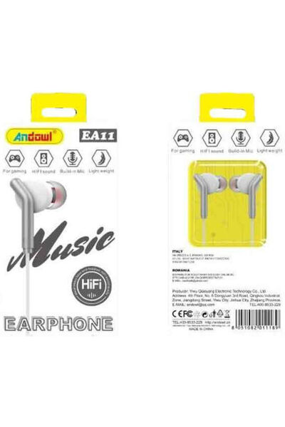 Andowl Ea11 Ενδοωτικά ακουστικά handsfree με βύσμα 3.5mm