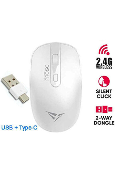 Other Αλκατρόζ Ασύρματο Αμφίδρομο Ντόνγκλ (USB+Type-c) Ποντίκι Λευκό