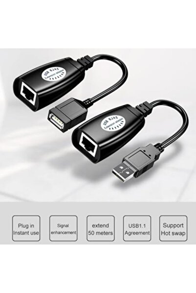 Yıldızan Albemo USB Extender, 50 Meter Rj45, USB Extension Cable, Cat5 – Cat6...