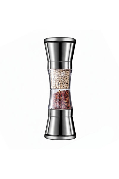 YBOSHOP Rasnita manuala 2 in 1 pentru sare si piper, reglabila, inox, transpa...