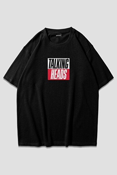 ZOKAWEAR تي شيرت أسود كبير الحجم من Talking Heads
