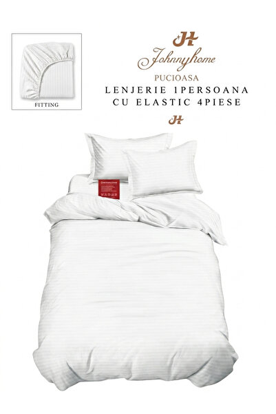RMR textile lenjerie 1 persoana damasc cu husa de pat,dimesiuni cearceaf pat ...