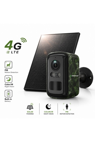 goBERA ®   Ηλιακή Κάμερα Παρακολούθησης 4G Παραλλαγής, 3MP, SIM, PIR, 5200mAh...