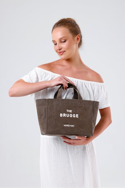 nord arc The Brugge 100% Cotton Waxed Canvas Tote Bag with Removable Strap and Pocket