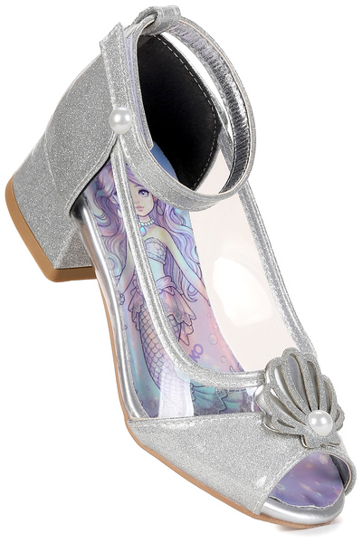 Kiko Kids Mermaid Transparent Open Toe Girls' Heeled Evening Dress Shoes