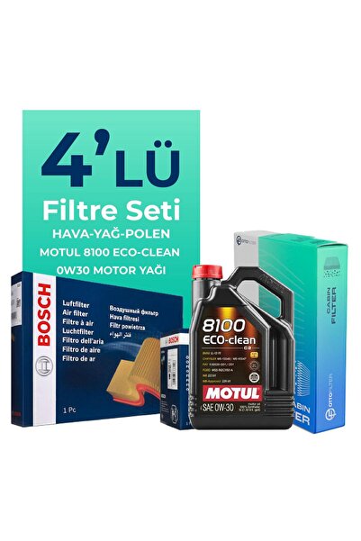 Bosch Fiat Egea 1.6 Benzin Filtre Bakım Seti Motul Motor Yağlı (2015-2021) 4 Lü