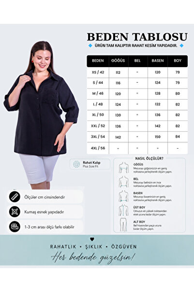 Roxxlen Women's Plus Size Pocket Embroidered Shirt
