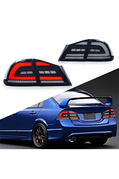 X POWER TUNİNG HONDA CİVİC 2007-2008 FD6 SİYAH JAPON DİZAYN LEDLİ ARKA STOP