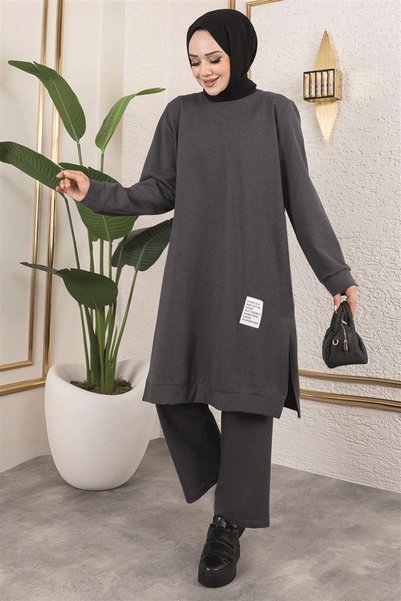 Mestore طقم رياضي للحجاب أنثراسيت