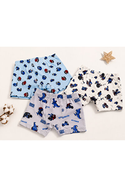 DİAMOND OUTLET Boys' Boxer 3-Pack 100% Cotton Colorful Patterned Comfortable ...