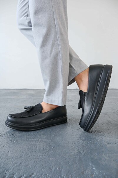 Aymood MN002 - CST Loafer Pelle Ανδρικά Παπούτσια ΜΑΥΡΑ