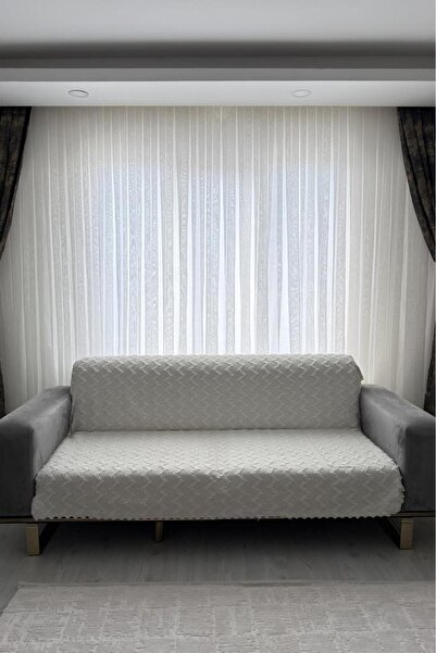 Çeyiz Diyarı Panayır 170X210 cm Non-Slip Base Sofa Cover Cream