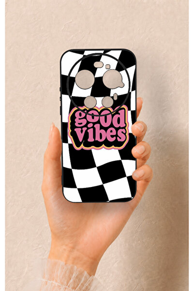 Vip Case Mi 17 Ultra Uyumlu Black Good Vibes Desenli Silikon Kılıf