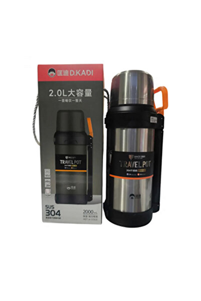 izmiryapımarket Travel Pot Thermos 2 Liters (48 Hours Keeping Cold - 48 Hours...