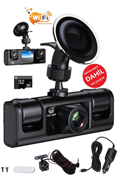 PREPARE Araç İç Dış 4 Kameralı Tak Çalıştır Görüntü Kayıt Cihazı 32GB Hafıza ...