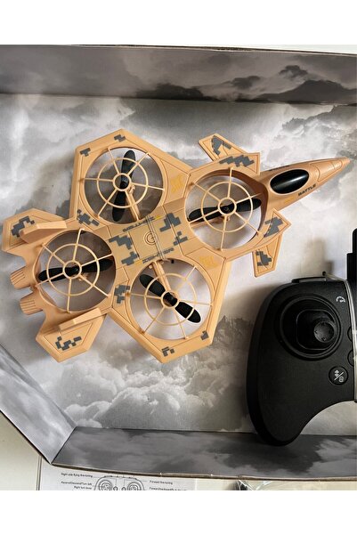 mavi su dünyası Uzaktan Kumandalı Kahverengi Uçak Dron | 2.4Ghz 360 Derece Dö...