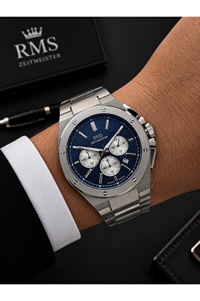 RMS Romanson Premium Men's Wristwatch Steel Cord 5 Atm Water Resistance Chron...