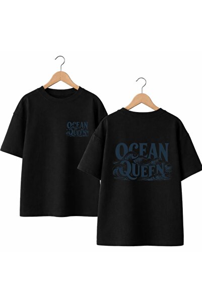 playwear Ocean Queen Back and Front Chest Printed 100% Cotton Oversize Loose ...