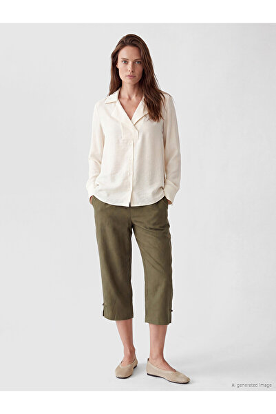 LC Waikiki Lcw Grace Elastic Waist Linen Blend Women's Capri