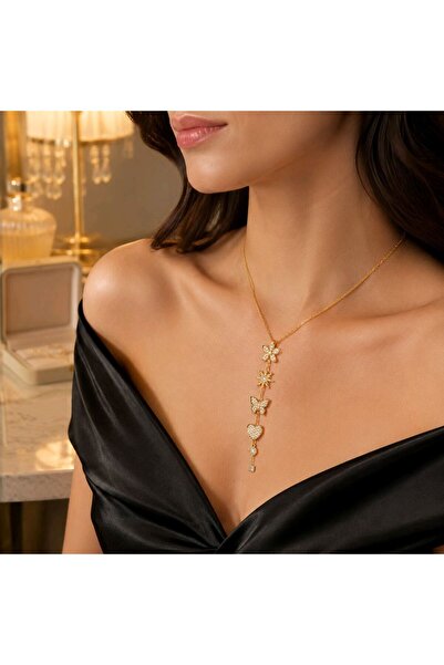 Monalisa Home Luxurious Zircon Stone Figured Flashy Y Necklace