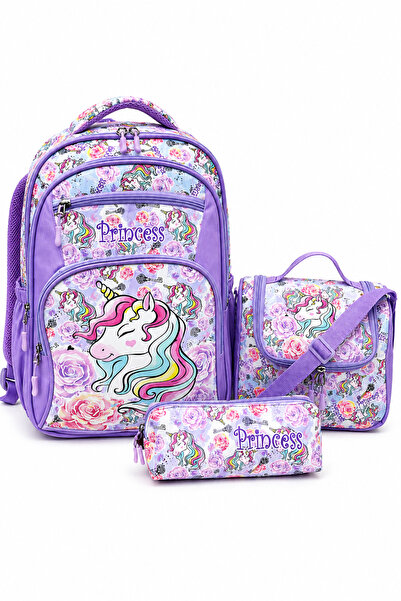 CAKARD Set de 3 piese Princess Unicorn pentru școala primară – Rucsac + Cutie...