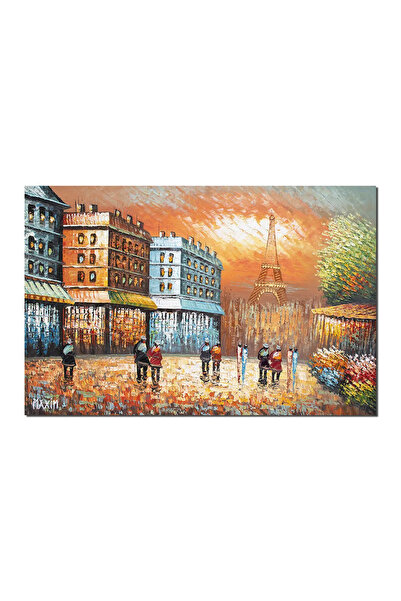 artnova Tablou pictat manual, Paris turnul Eiffel, 90x60cm ulei pe panza in c...