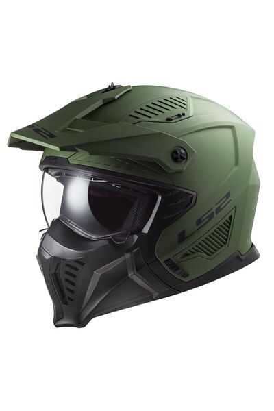 LS2 Drıfter Mat Yeşil Çene Çıkarılabilir Modüler Kask