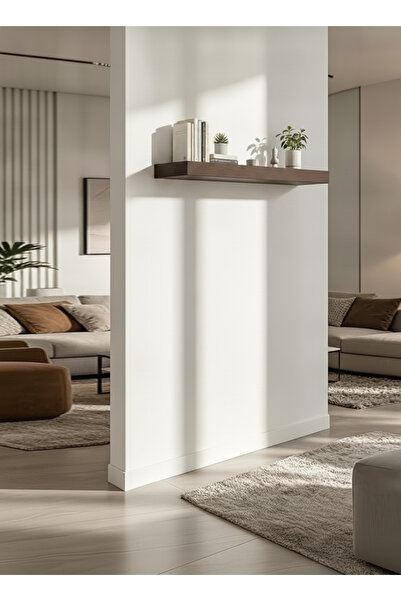 The Living 100cm Wooden Finish Open Flat Wall Shelf | Independent Floating Sh...