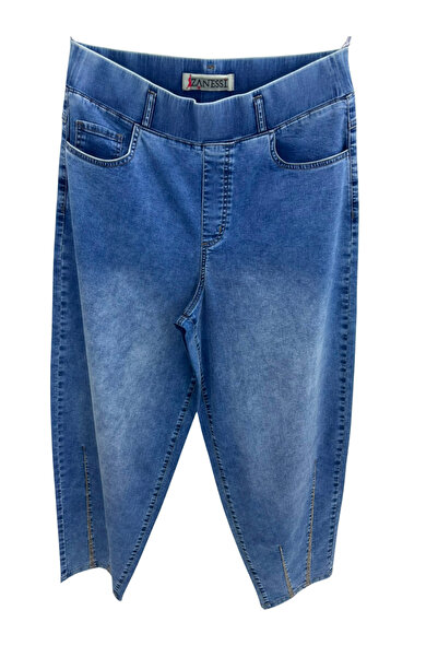 ZANESSİ FASHION Plus Size Stoned Denim Women's Trousers
