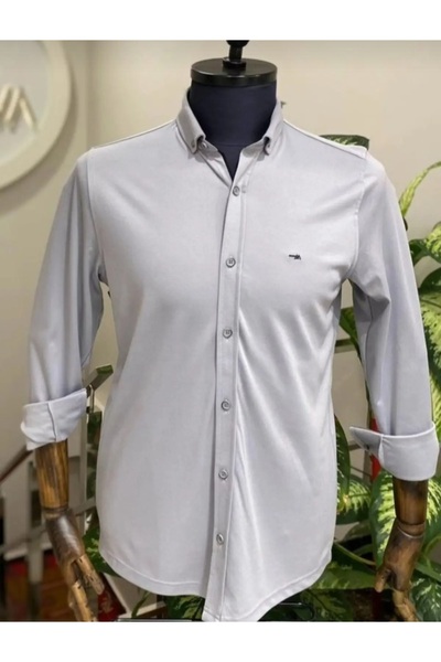 Cinar erkek giyim Men's Sports Shirt Non-Stretch Stretchy Lycra Slimfit Long ...