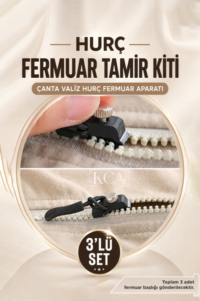 KCA HOME Hurç Fermuar Tamir Kiti, Dikişsiz Pratik Fermuar Başlığı, Çanta Vali...