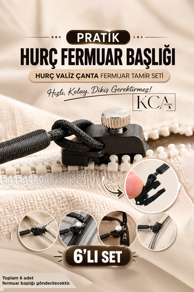 KCA HOME Pratik Hurç Fermuar Başlığı, Hurç Valiz Çanta Fermuar Tamir Seti, Çı...