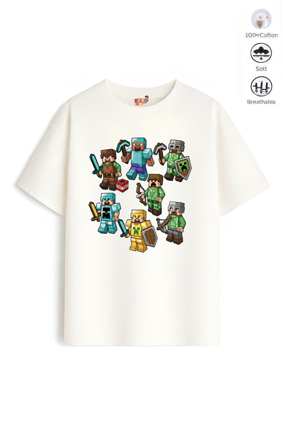Belya Kids Wear Boy's Oversize Fit Belya Kids Design B20 Cotton T-Shirt