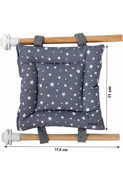 X-Perk Hamster Bed Soft Sponge-Filled Bed Resting Area with Wooden Perch Hammock