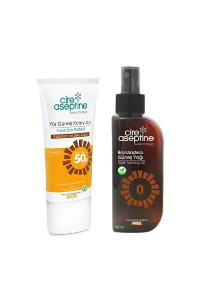 CIRE ASEPTINE مجموعة صيفية مفيدة واقي شمسي للوجه مضاد للشيخوخة والعيوب 50 Spf...