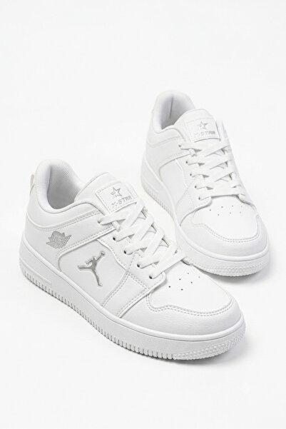 XStar Unisex Beyaz Rahat Kalıp Termo Taban Bağcıklı Sneaker Ayakkabı