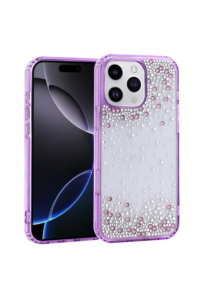 BUTAM BİLİŞİM iPhone 16 Pro Max Case Camera Raised Glittery Drop Stone Silico...