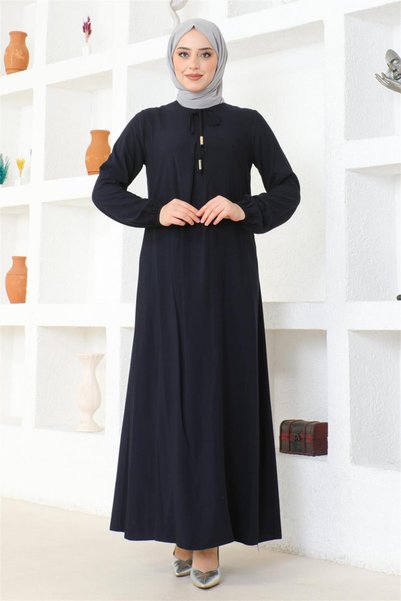 Mestore A Pile Viscose Dress Dark Blue