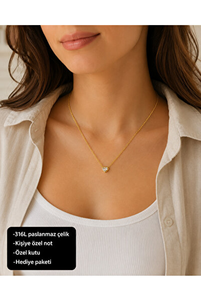 HER ŞEY NOTA www.herseynota.com Orlienne Heart Zircon Stone Women's Necklace ...