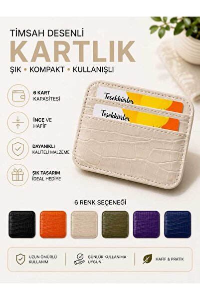VitaMood Yaşam Θήκη καρτών με σχέδιο από δέρμα κροκόδειλου – Λεπτή, ελαφριά, ...