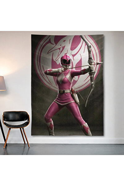 Geek Cultcha Pink Ranger Wall Covering Wall Tapestry First Quality Satin Fabr...
