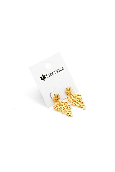 Casa Caracol Women Fashionable Seaweed Shaped Earrings, Gold