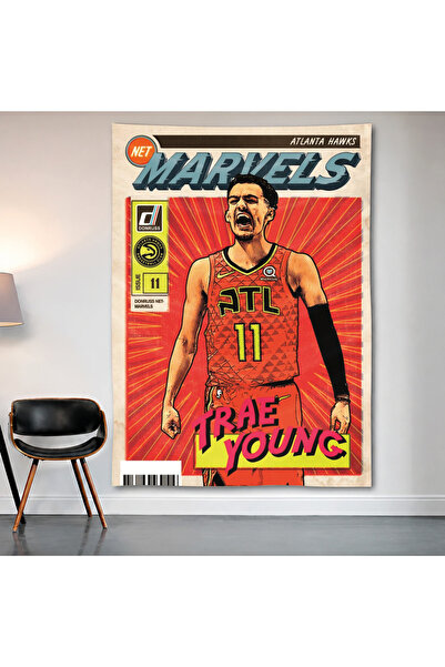 Geek Cultcha Trae Young Wall Covering Wall Tapestry First Quality Satin Fabri...