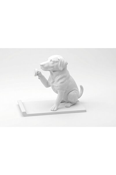 SepetZone 3D Baskı Kırmızı Köpek Telefon Standı - Oyuncak Tutan Sevimli Köpek Figürü - Masaüstü Tutucu