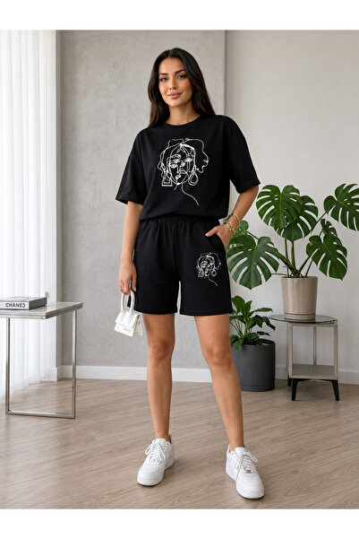 CLOTHES33 T-Shirt Shorts 2-Piece Combination Thin, Sweat-Absorbing Summer Wom...