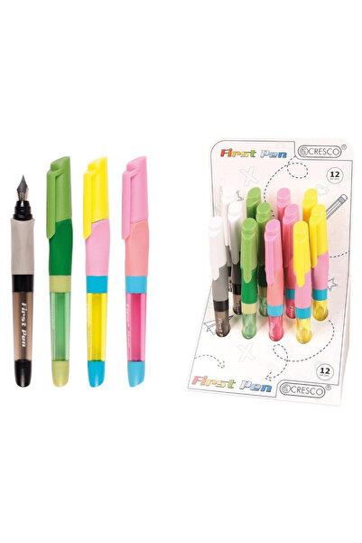CRESCO Set 12 stilouri cu cerneala First Pen multicolor pentru copii